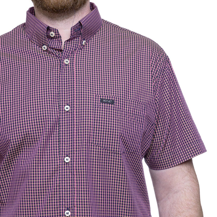 Camisa Masculina Manga Curta Xadrez Pequeno Strut Roxo - Strut