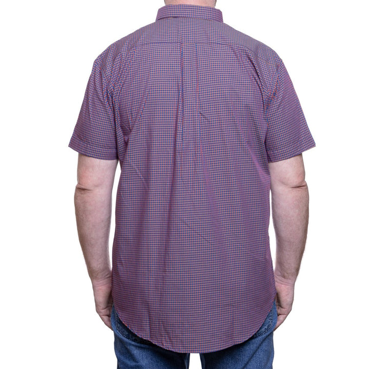 Camisa Masculina Manga Curta Xadrez Pequeno Strut Roxo e Azul - Strut