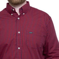 Camisa Masculina Manga Curta Xadrez Pequeno Strut Vermelho - Strut