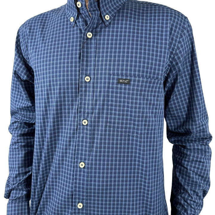 Camisa Masculina Manga Longa Strut Xadrez Azul Marinho - Strut