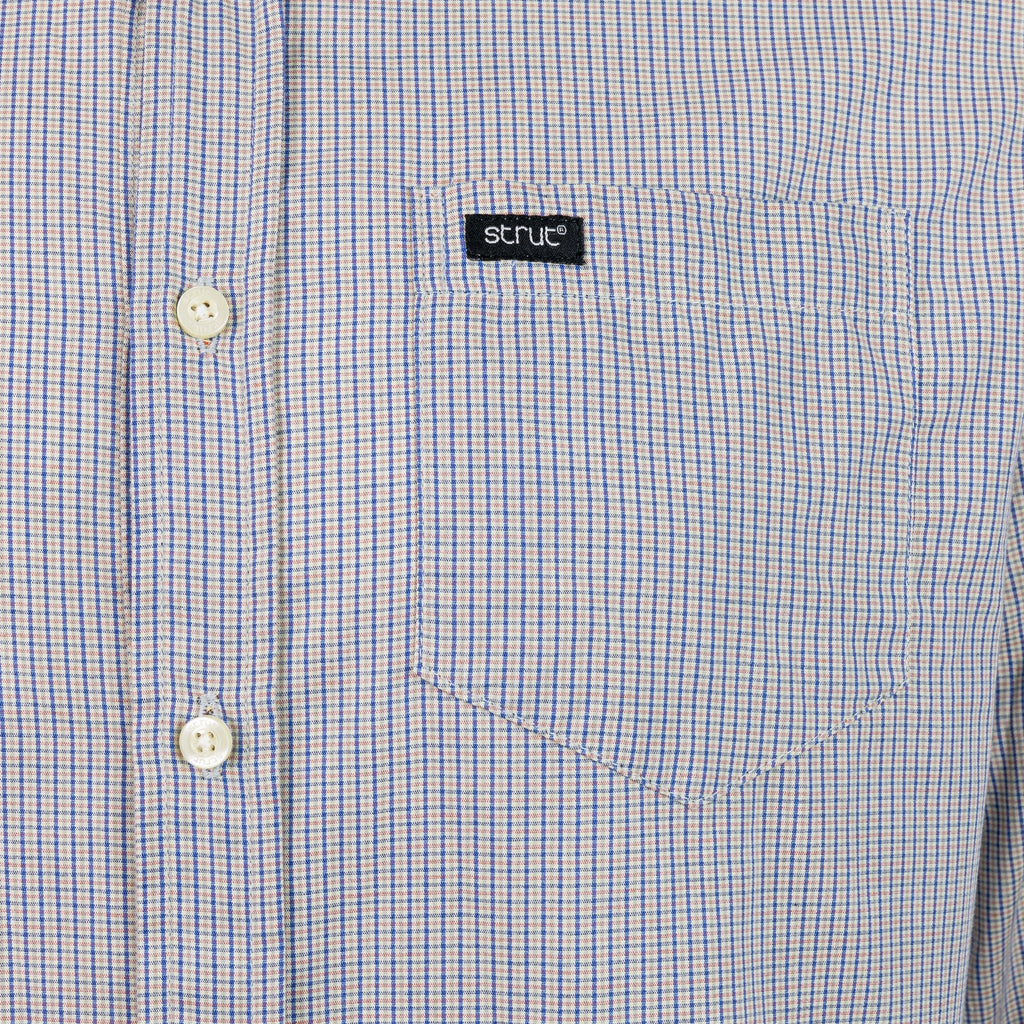 Camisa Masculina Manga Longa Strut Xadrez Cinza e Azul - Strut