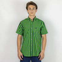 Camisa Masculina Strut Manga Curta Xadrez Verde Folha - Strut