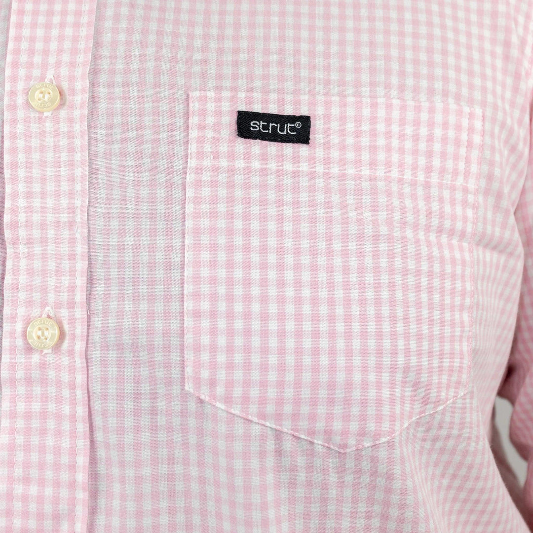 Camisa Masculina Strut Manga Longa Xadrez Rosa - Strut