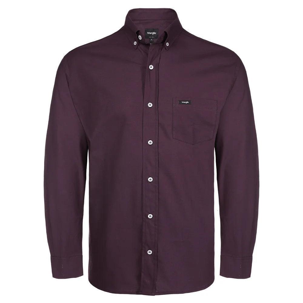 Camisa Masculina Wrangler® Tricoline Vinho - Strut