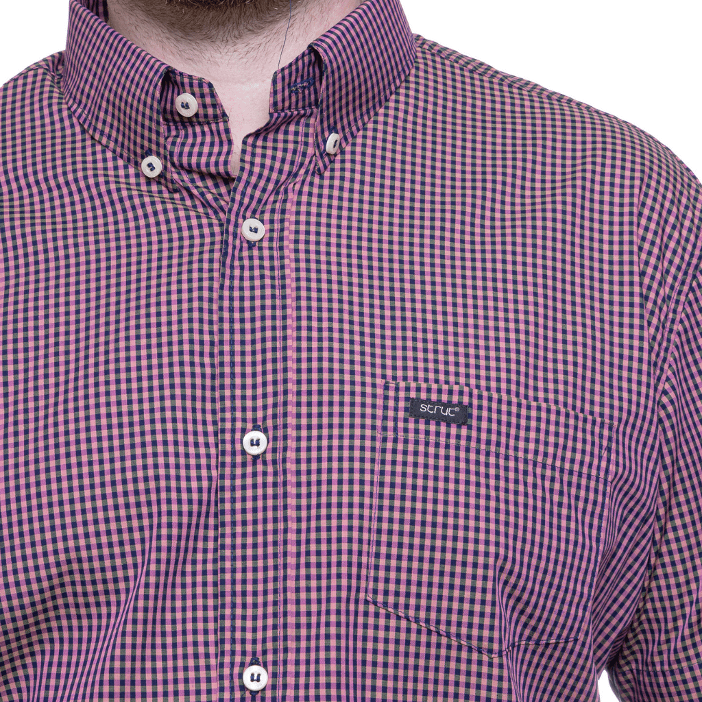 Camisa Masculina Xadrez Manga Longa Strut Roxo - Strut