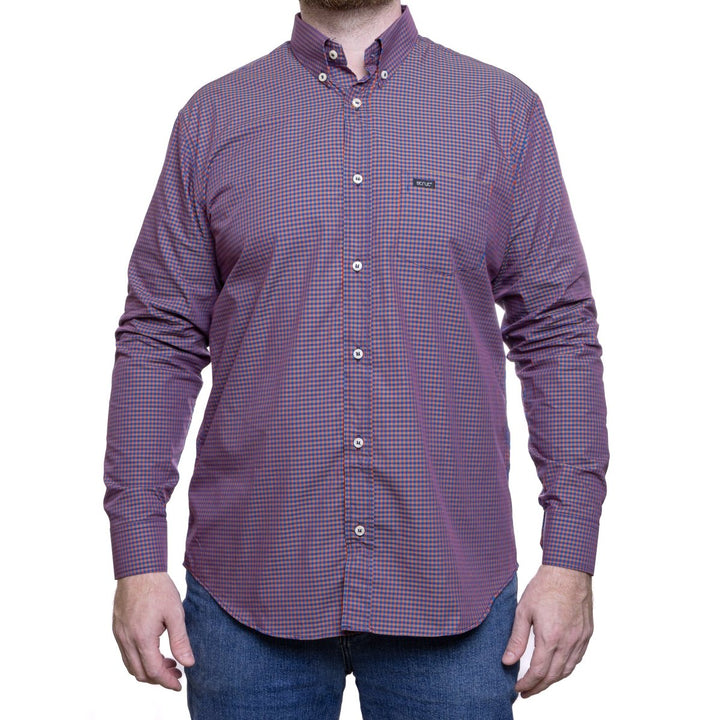 Camisa Masculina Xadrez Manga Longa Strut Roxo e Azul - Strut