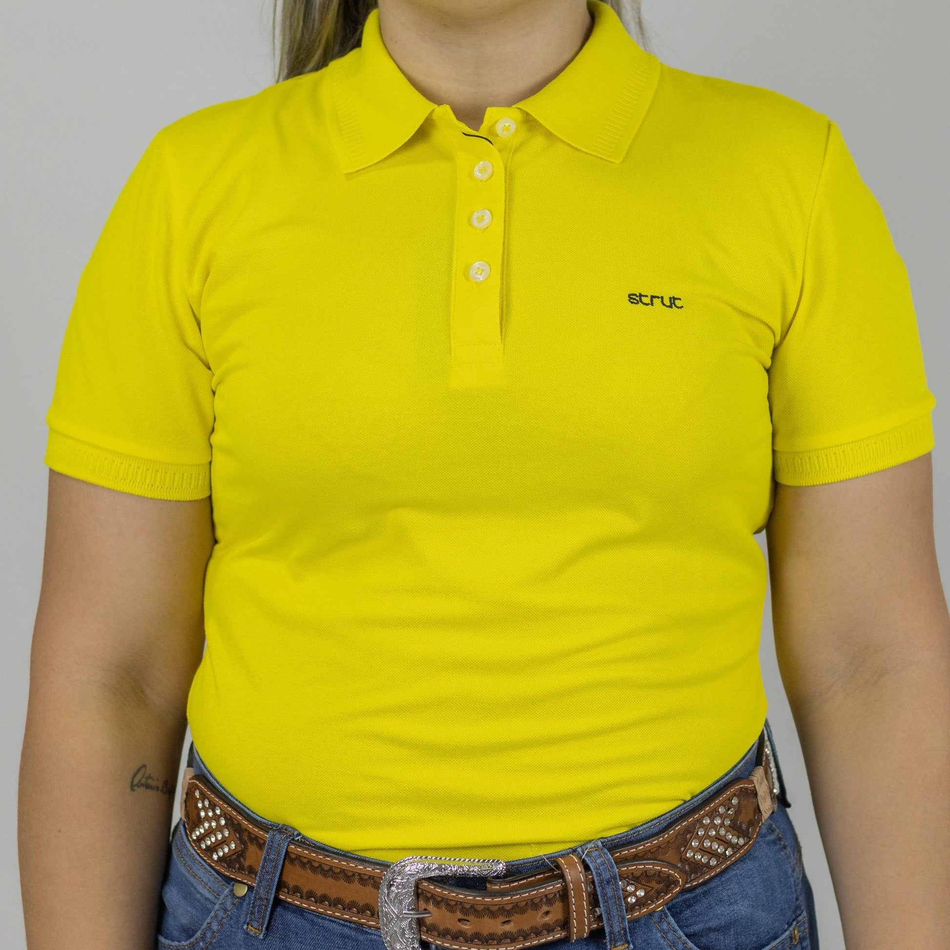 Camisa Polo Strut Feminina Piquet Amarela - Strut