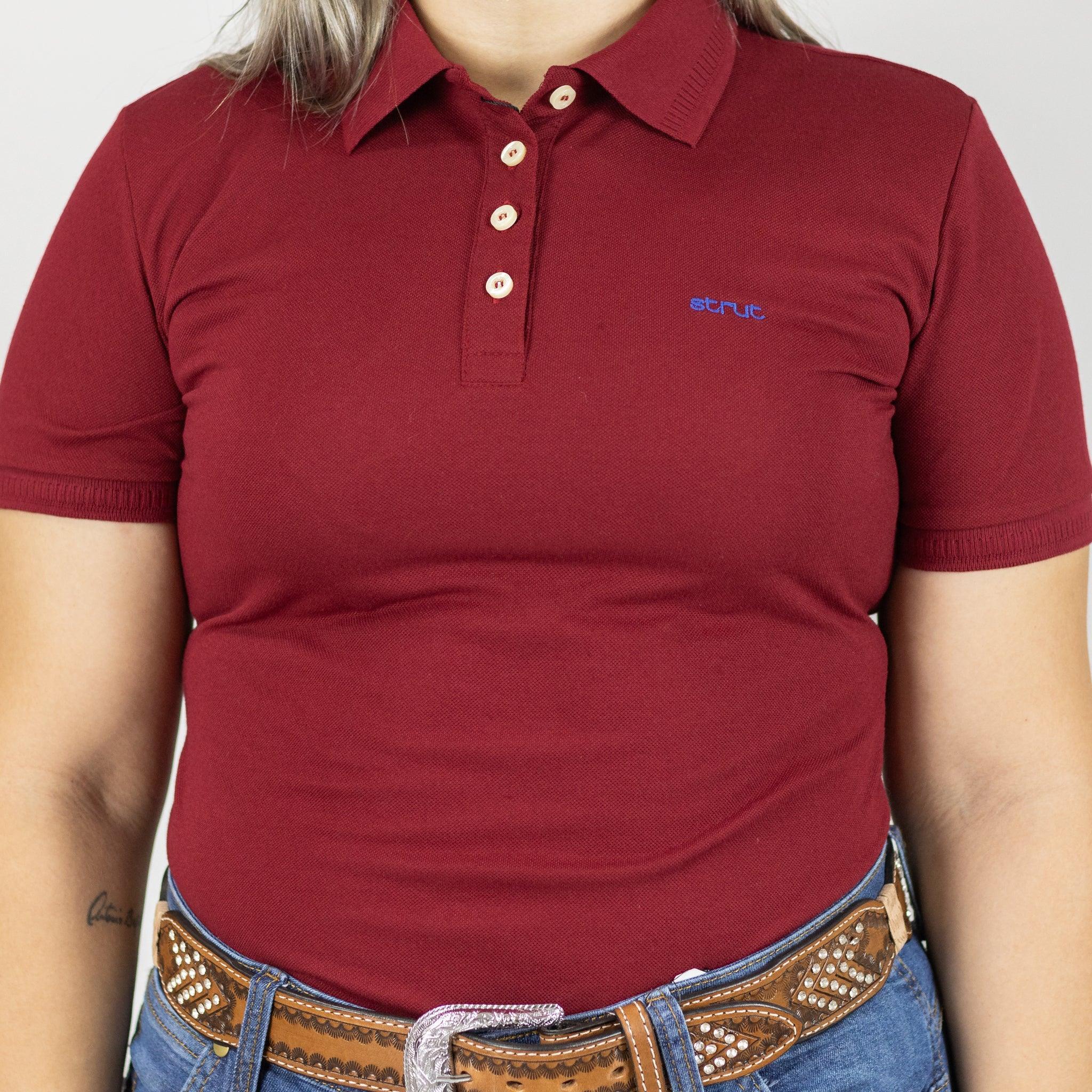 Burgundy polo hotsell shirt womens