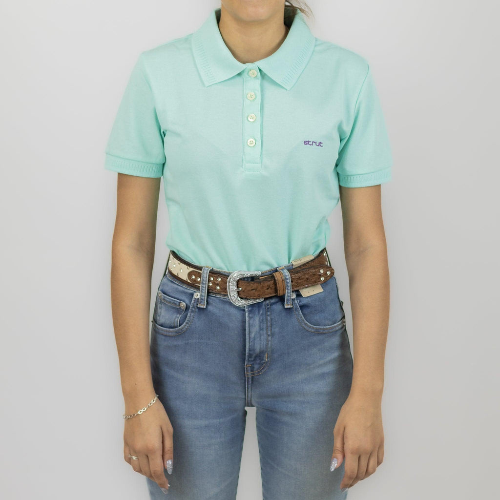 Camisa Polo Strut Feminina Piquet Verde Agua - Strut