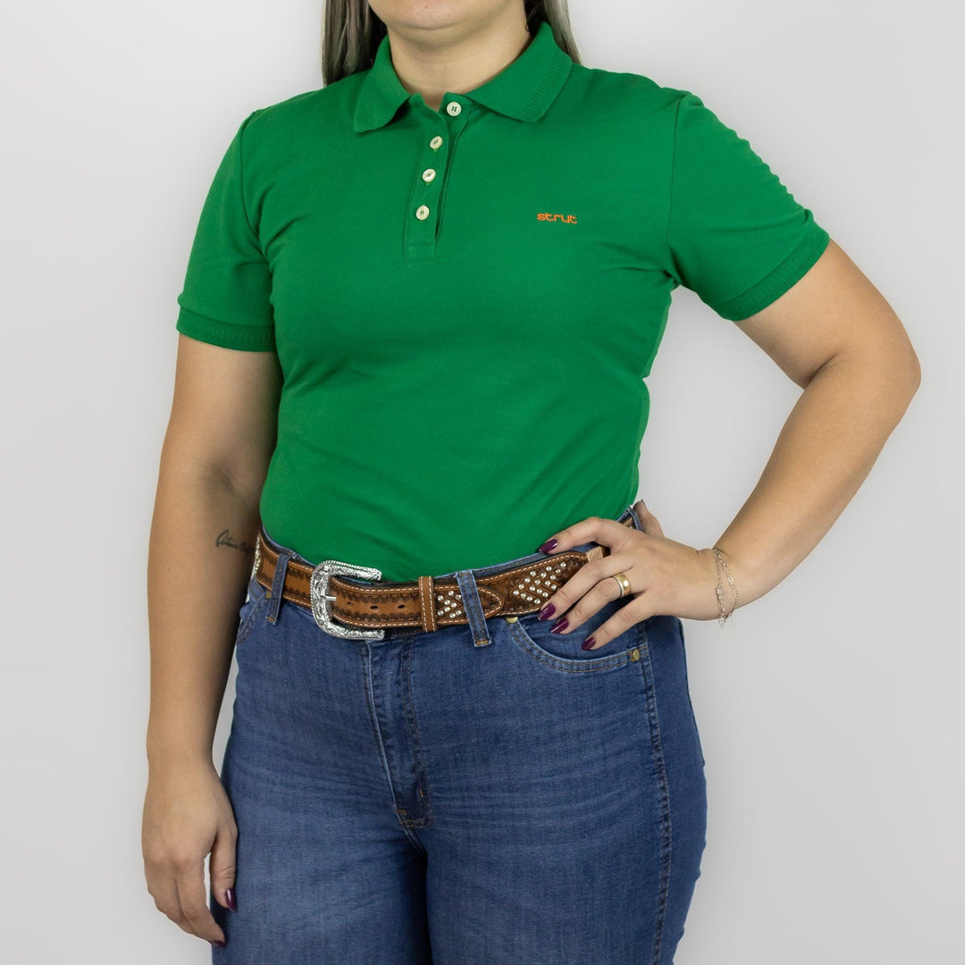 Camisa Polo Strut Feminina Piquet Verde Bandeira - Strut