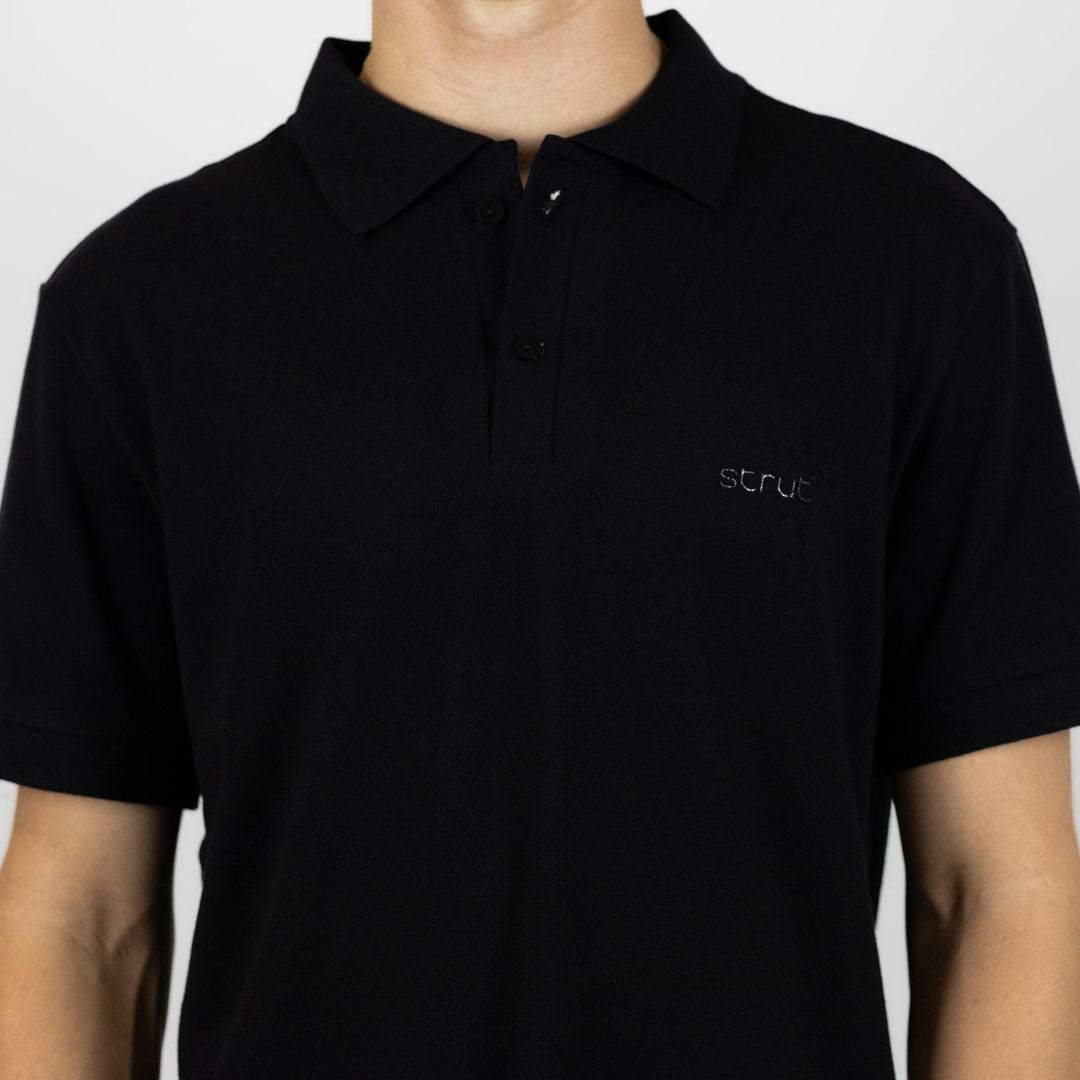 Camisa Polo Strut Masculina Piquet Preta - Strut