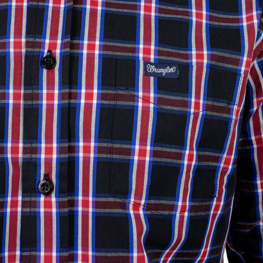 Camisa Wrangler Manga Longa Xadrez Azul/Vermelho - Strut