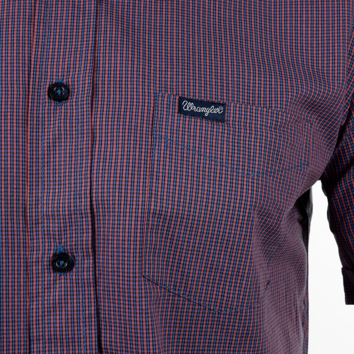 Camisa Wrangler Masculina Manga Curta Xadrez Roxo/Azul - Strut