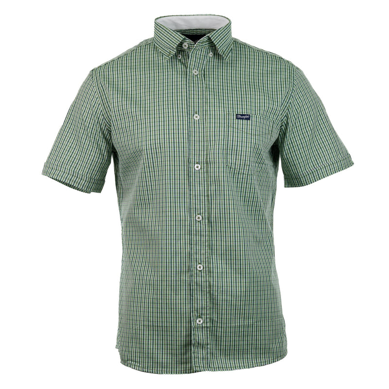 Camisa Wrangler Masculina Manga Curta Xadrez Verde - Strut