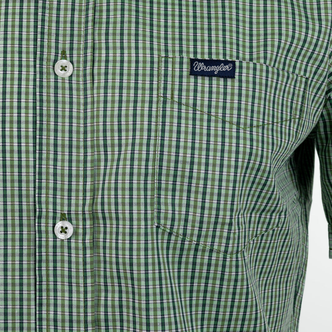 Camisa Wrangler Masculina Manga Curta Xadrez Verde - Strut