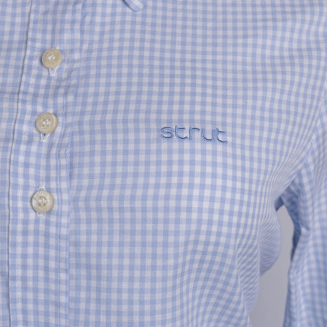 Camisa Xadrez Feminina Manga Longa - Azul - Strut