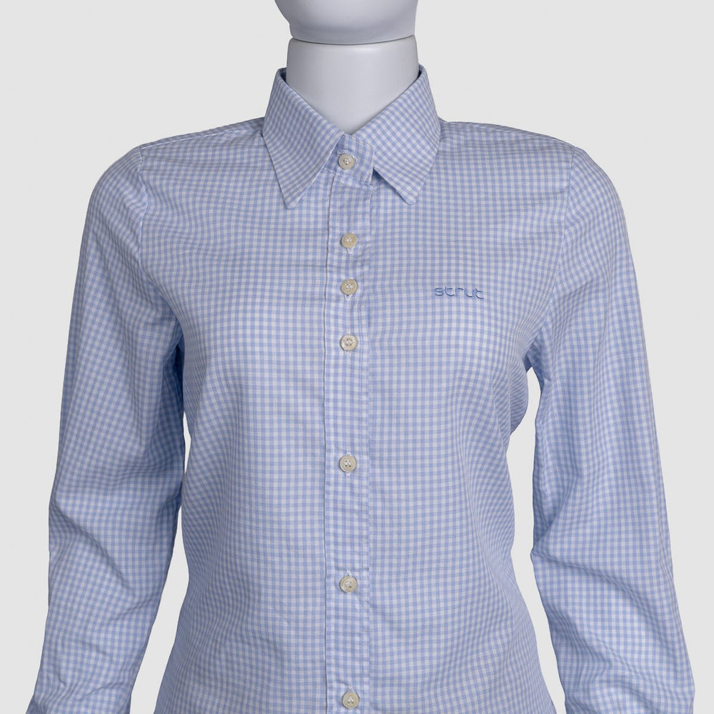 Camisa Xadrez Feminina Manga Longa - Azul - Strut