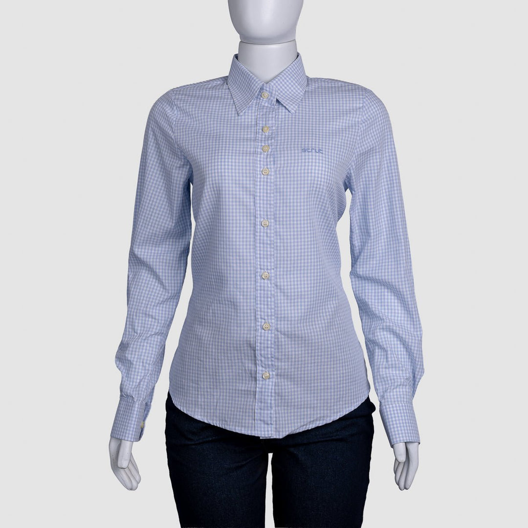 Camisa Xadrez Feminina Manga Longa - Azul - Strut