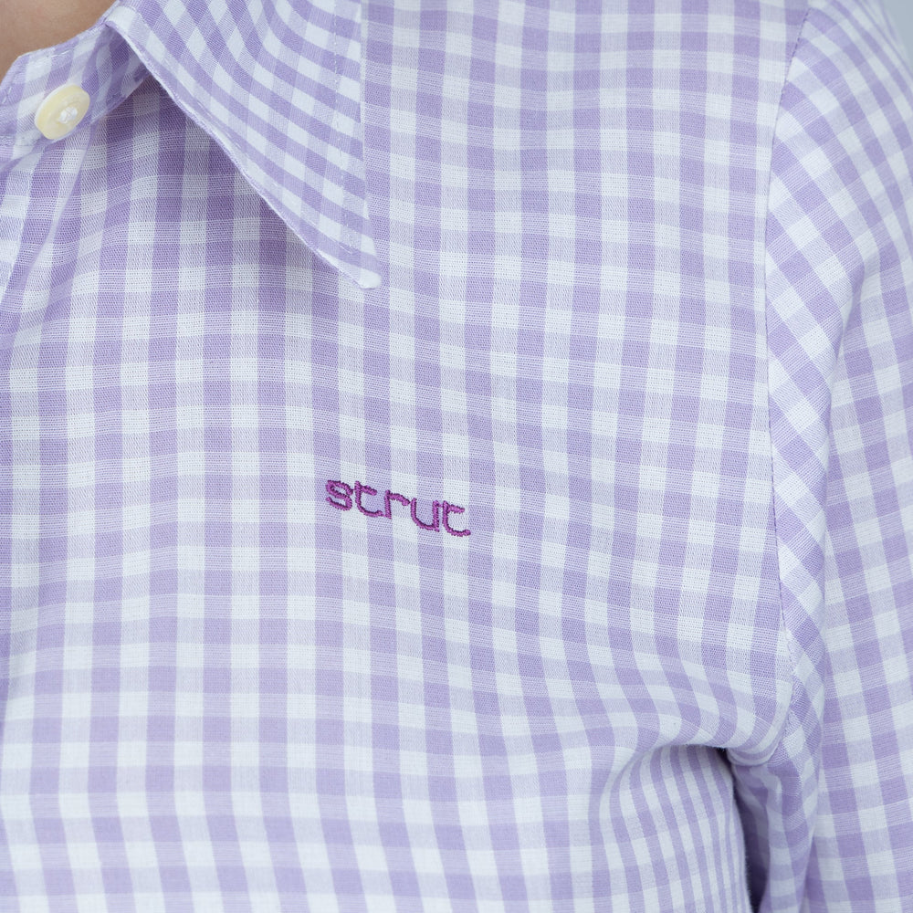 Camisa Xadrez Feminina Manga Longa Lilas - Strut