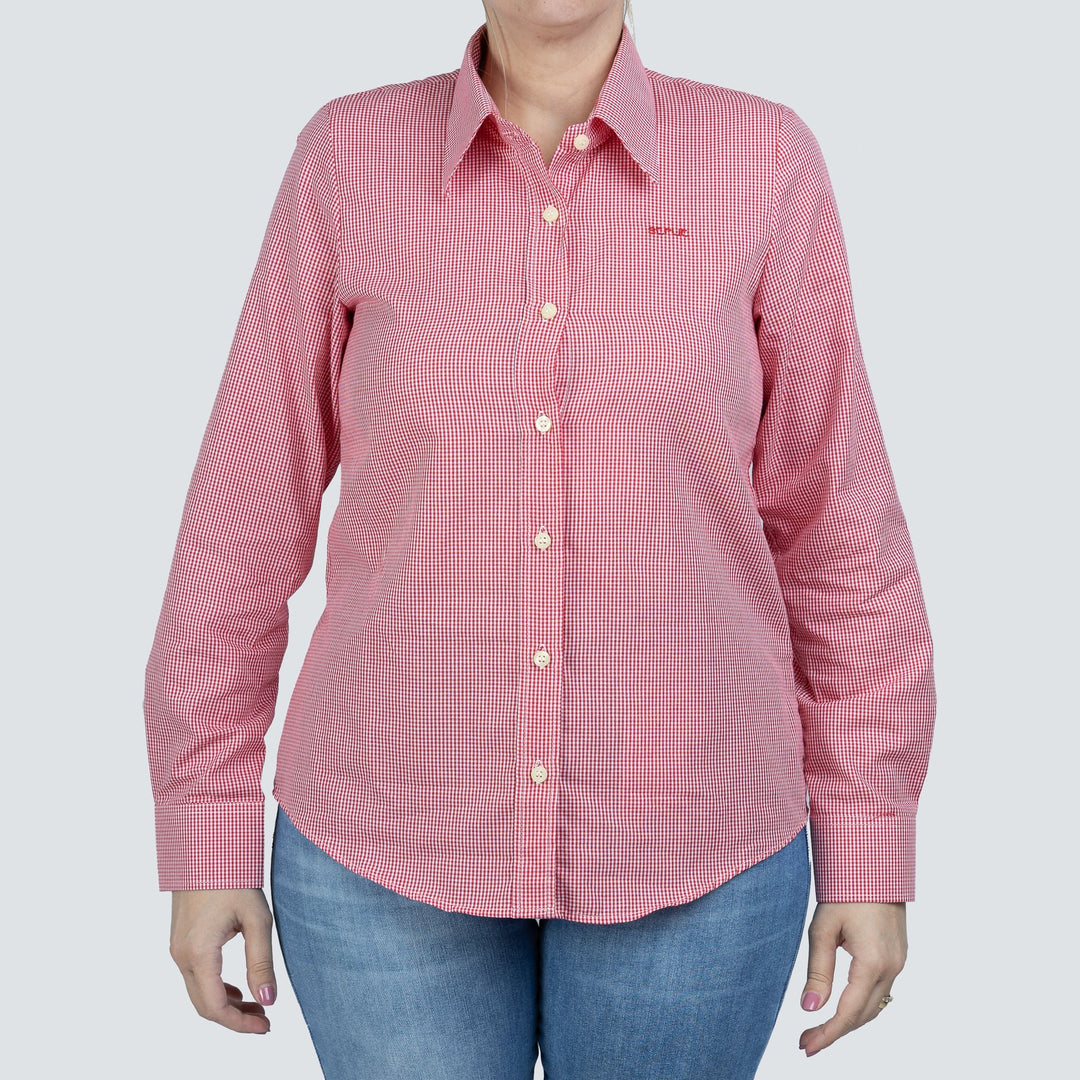 Camisa Xadrez Feminina Manga Longa Vermelha - Strut