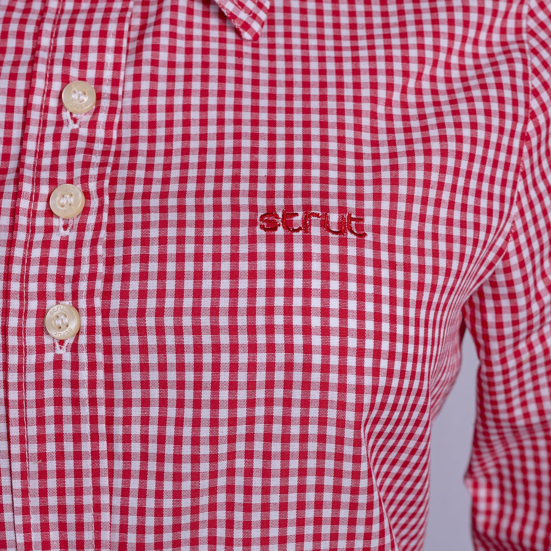 Camisa Xadrez Feminina Manga Longa - Vermelho - Strut