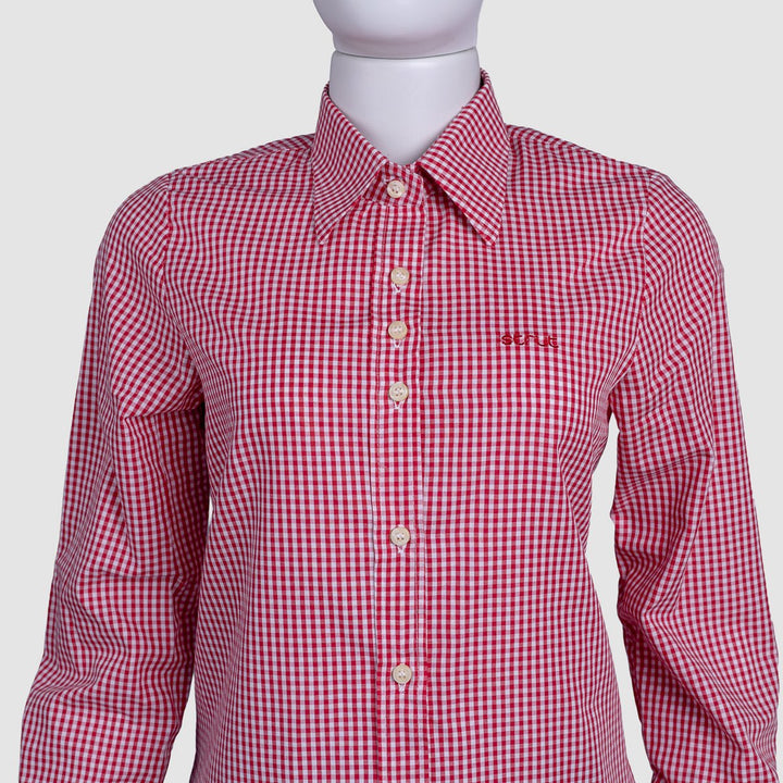 Camisa Xadrez Feminina Manga Longa - Vermelho - Strut