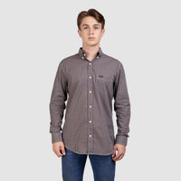 Camisa Xadrez Manga Longa Masculina - Marrom/Branco - Strut