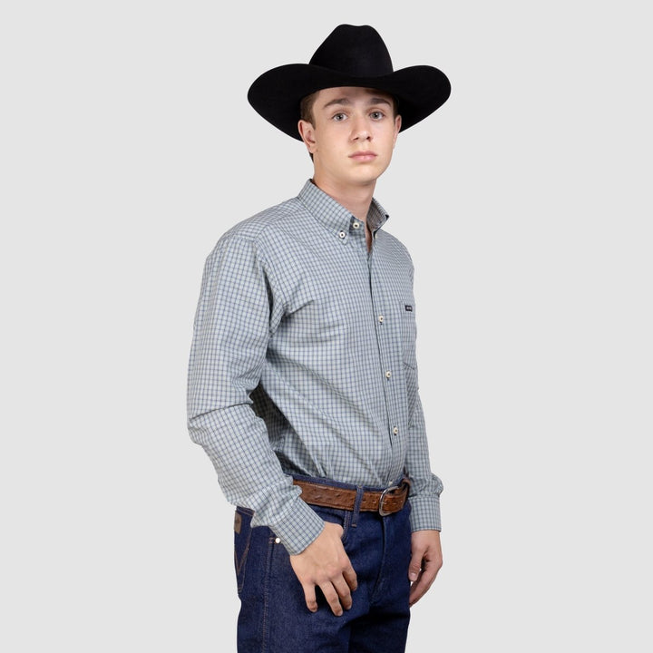 Camisa Xadrez Manga Longa Masculina - Verde/Azul - Strut