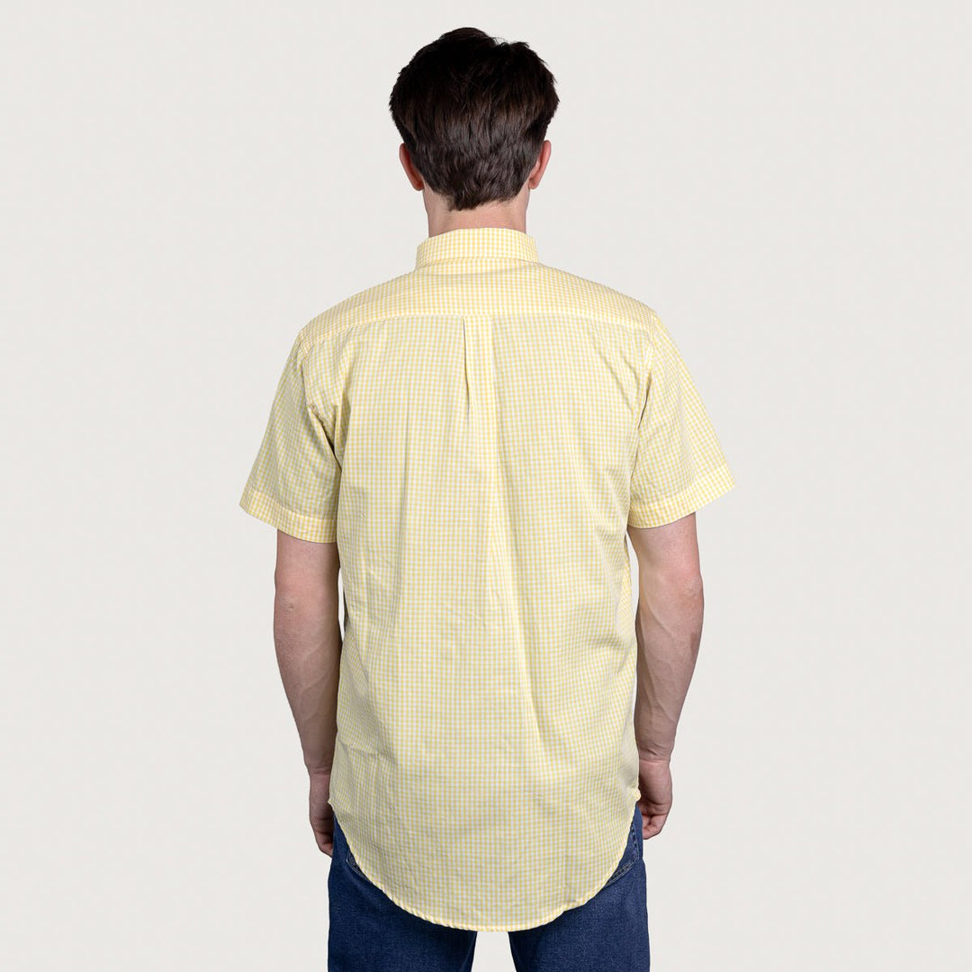 Camisa Xadrez Masculina Manga Curta - Amarela - Strut