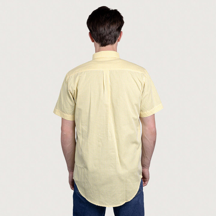 Camisa Xadrez Masculina Manga Curta - Amarela - Strut