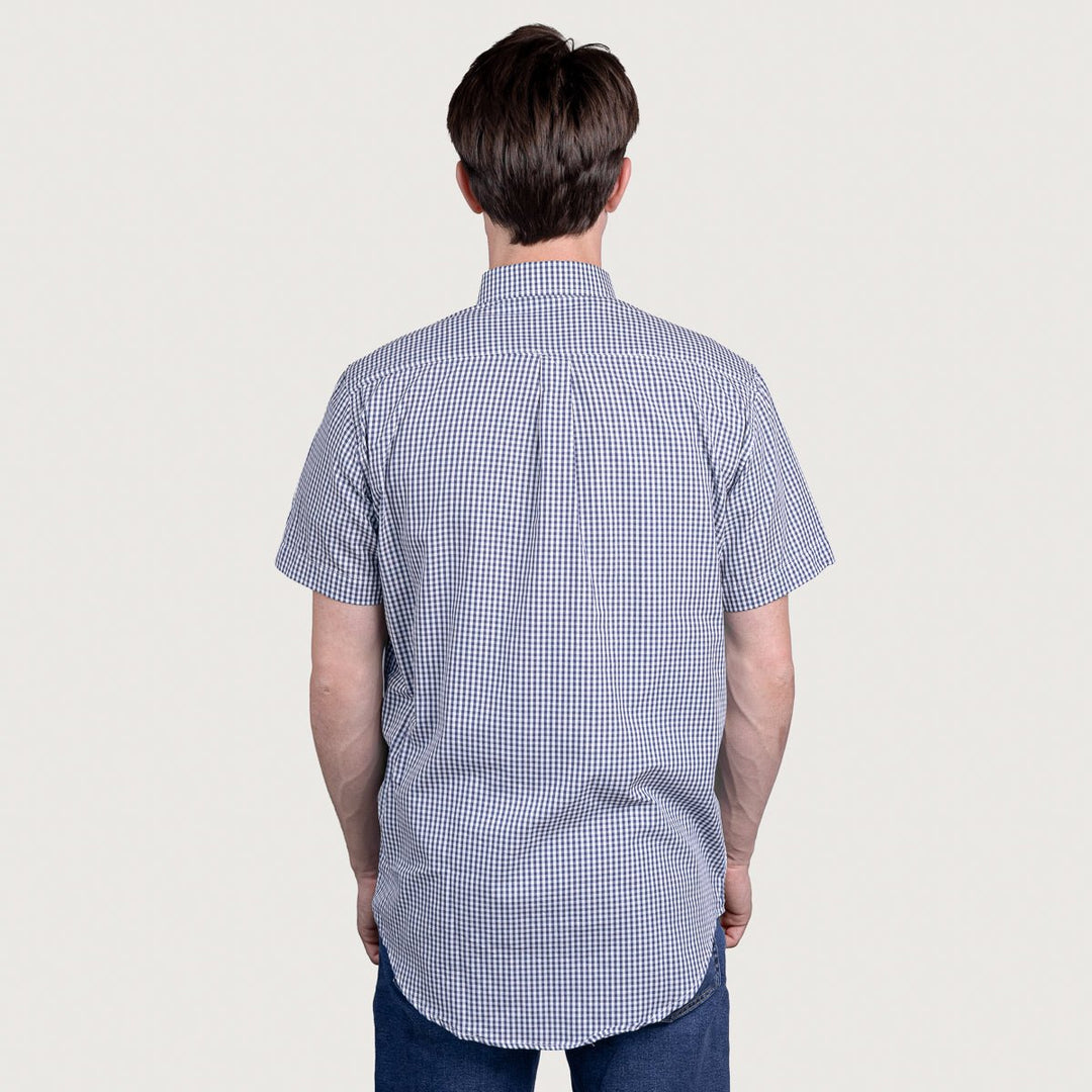 Camisa Xadrez Masculina Manga Curta - Azul Escuro - Strut