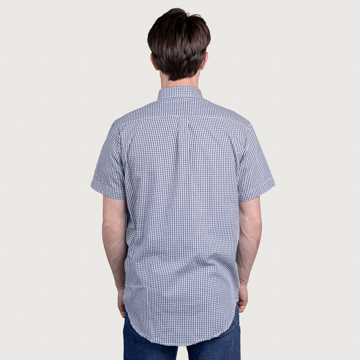 Camisa Xadrez Masculina Manga Curta - Azul Escuro - Strut