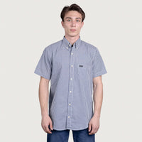 Camisa Xadrez Masculina Manga Curta - Azul Escuro - Strut