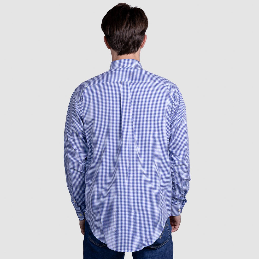 Camisa Xadrez Masculina Manga Longa - Azul Claro - Strut