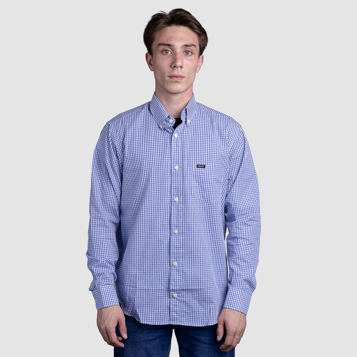 Camisa Xadrez Masculina Manga Longa - Azul Claro - Strut