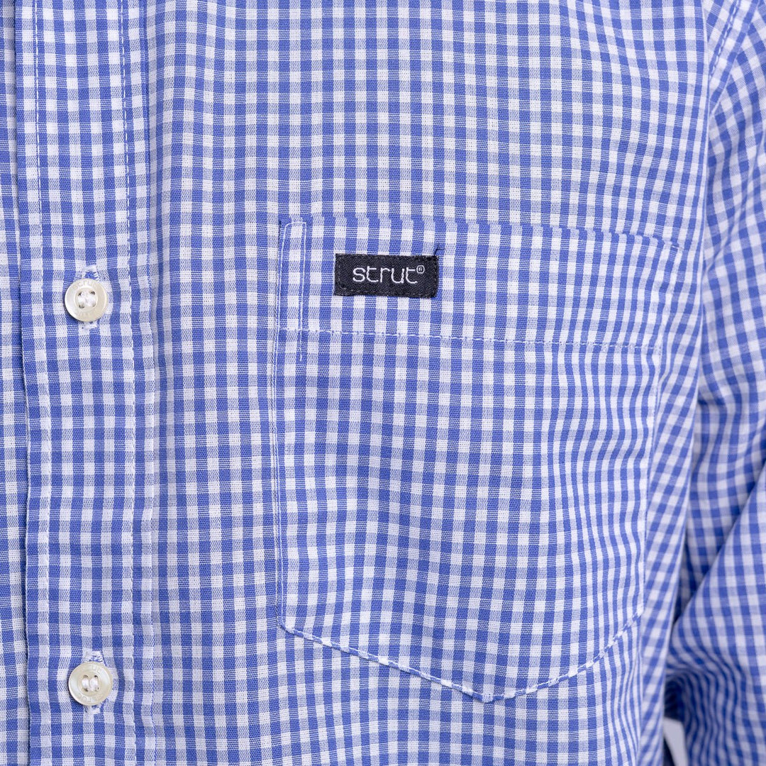 Camisa Xadrez Masculina Manga Longa - Azul Claro - Strut