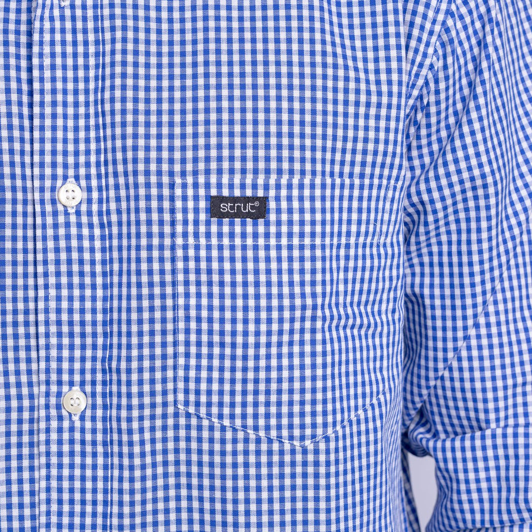 Camisa Xadrez Masculina Manga Longa - Azul Escuro - Strut