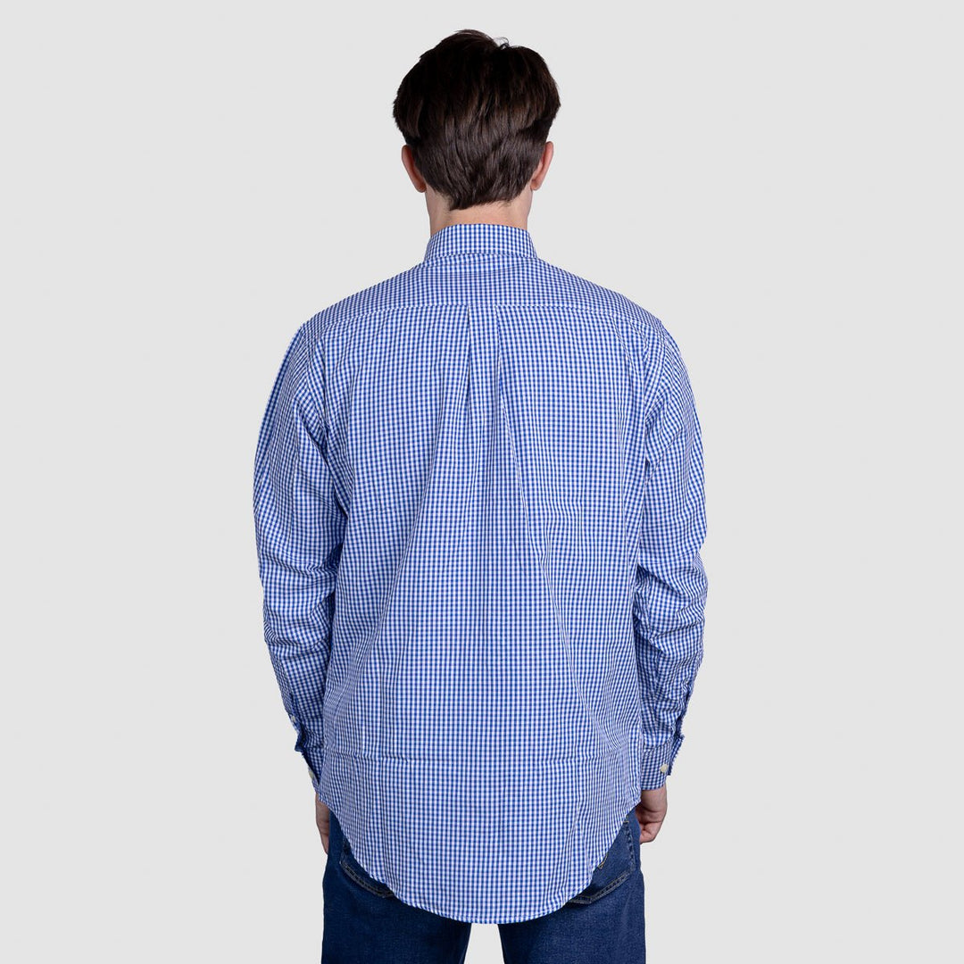 Camisa Xadrez Masculina Manga Longa - Azul Escuro - Strut