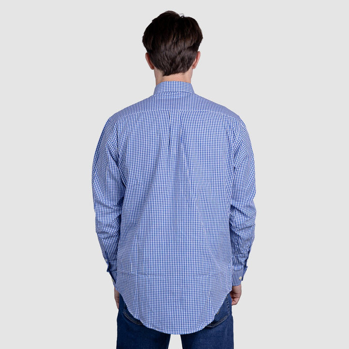Camisa Xadrez Masculina Manga Longa - Azul Escuro - Strut