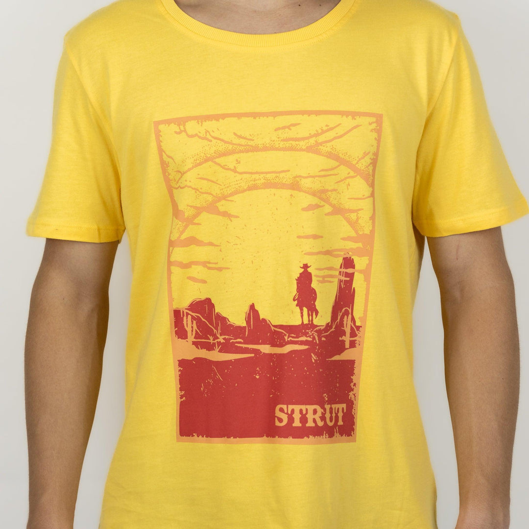 Camiseta Básica Strut Estampa Deserto Amarela - Strut