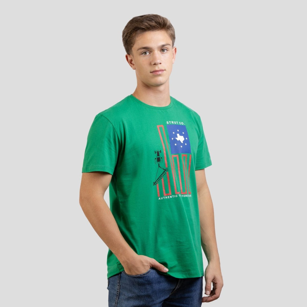 Camiseta Básica Strut Gola Careca Bandeira Texas Verde - Strut
