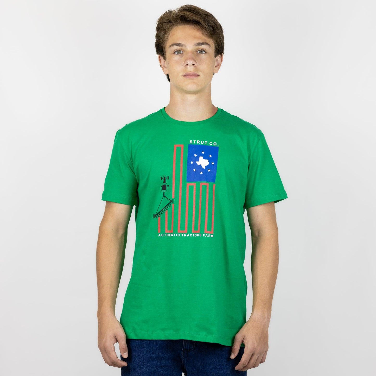 Camiseta Básica Strut Gola Careca Bandeira Texas Verde - Strut