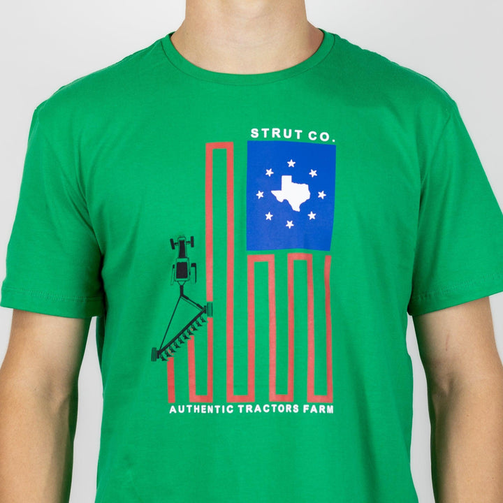 Camiseta Básica Strut Gola Careca Bandeira Texas Verde - Strut