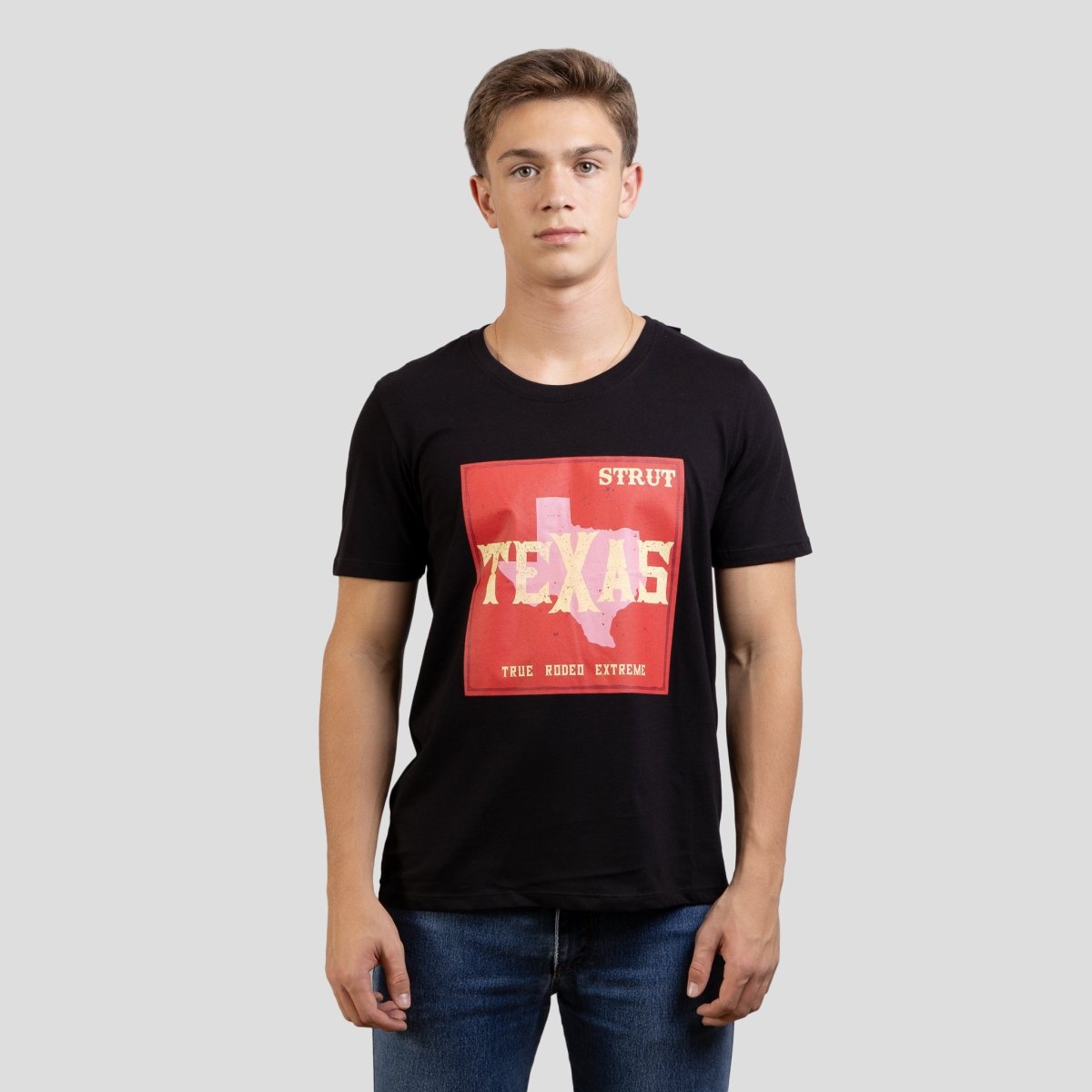 Camiseta Básica Strut Gola Careca Texas Preta - Strut