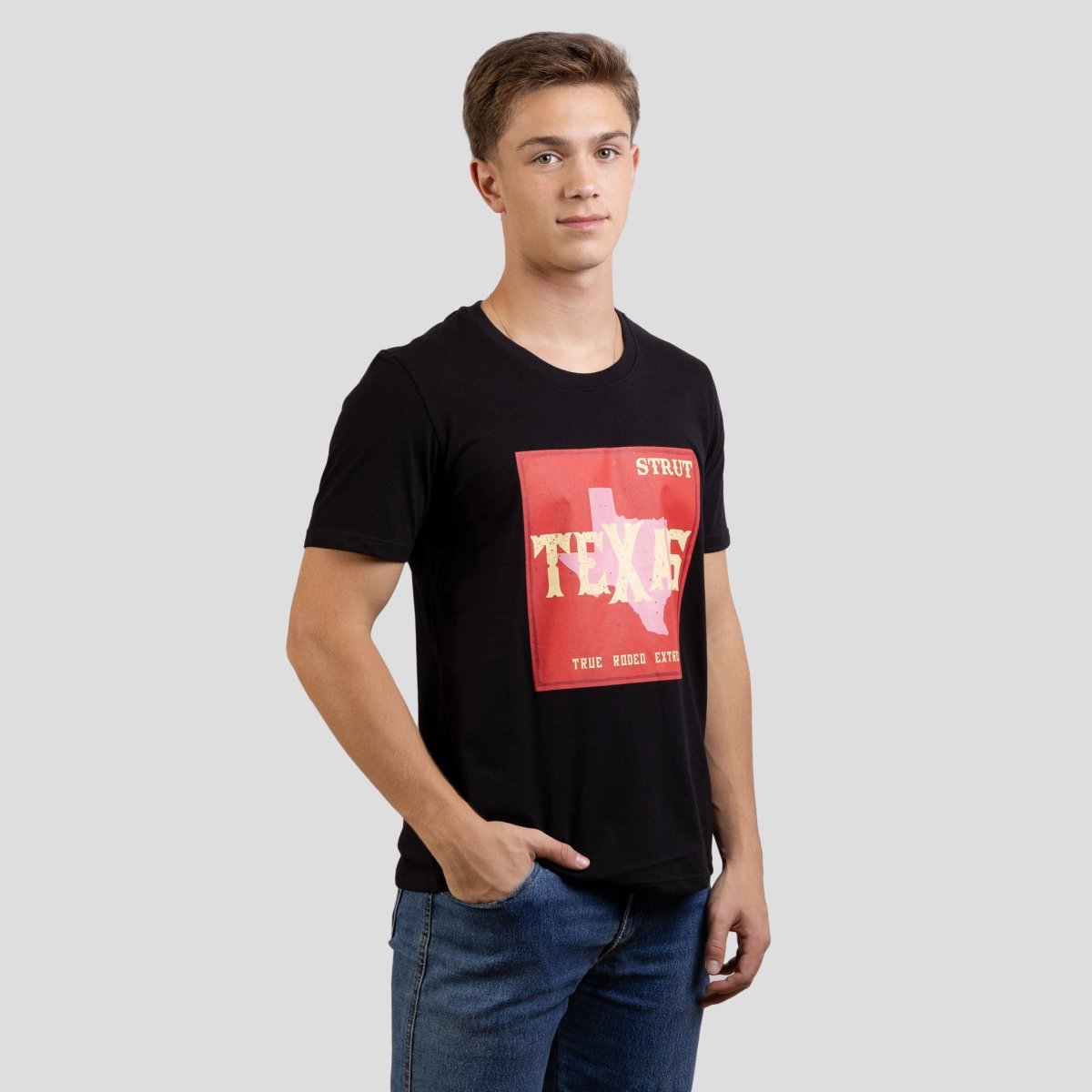 Camiseta Básica Strut Gola Careca Texas Preta - Strut