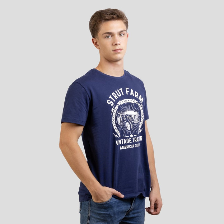 Camiseta Básica Strut Vintage Tractor Azul Marinho - Strut