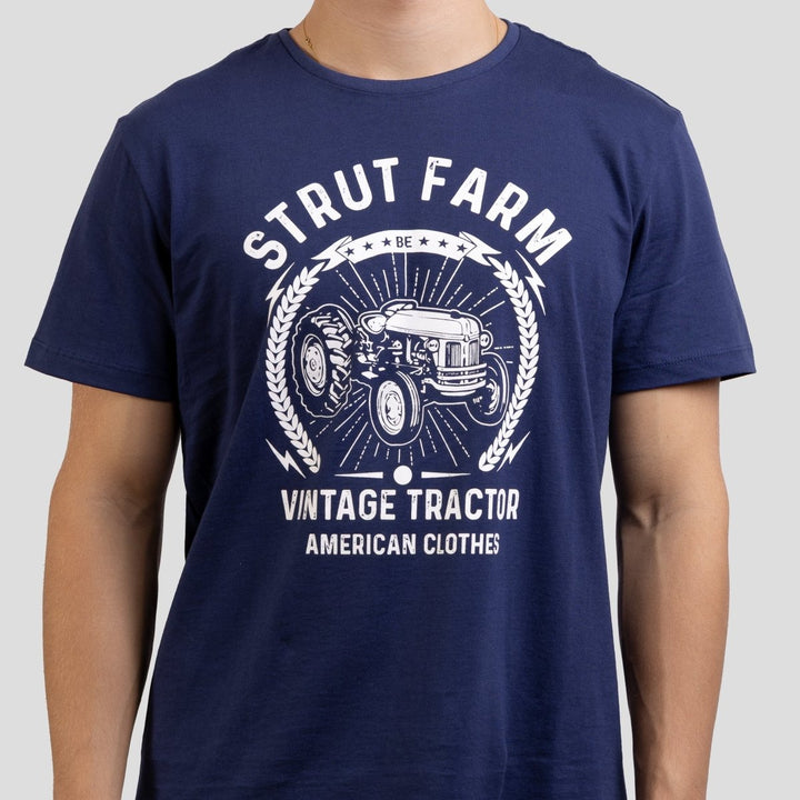 Camiseta Básica Strut Vintage Tractor Azul Marinho - Strut