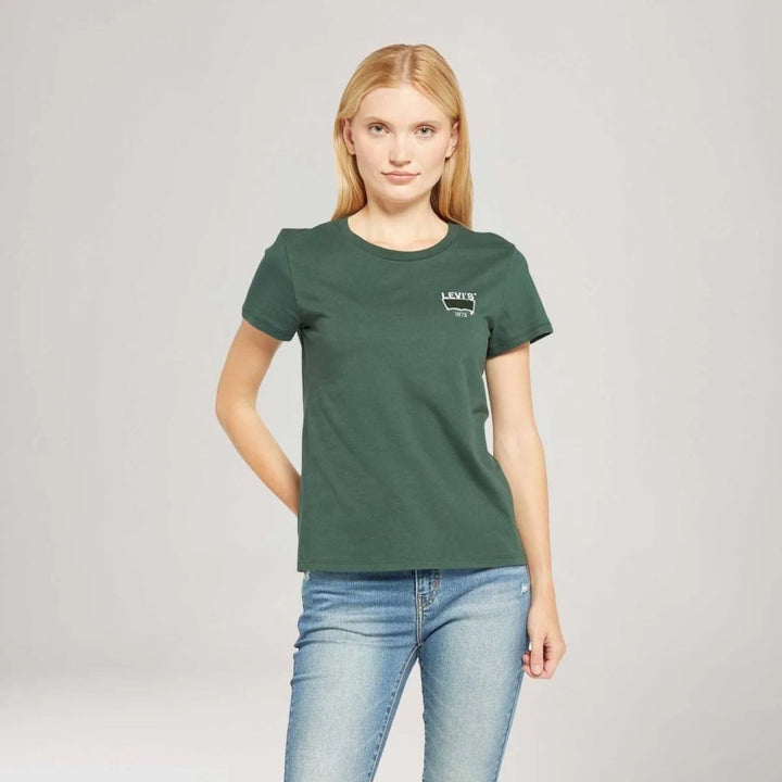 Camiseta Feminina Levis® The Perfect Tee Verde Manga Curta - Strut