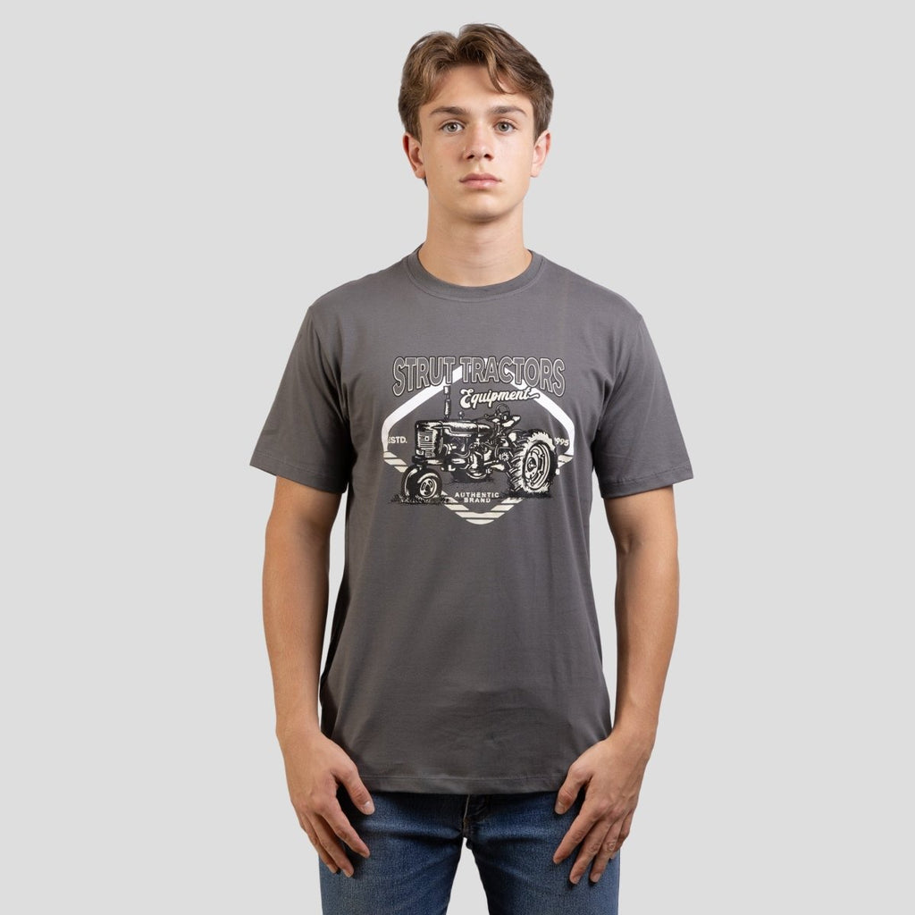 Camiseta Gola Careca Strut Tractors Cinza - Strut