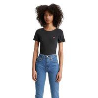Camiseta Levi's® Honey Preta Manga Curta Canelada - Strut